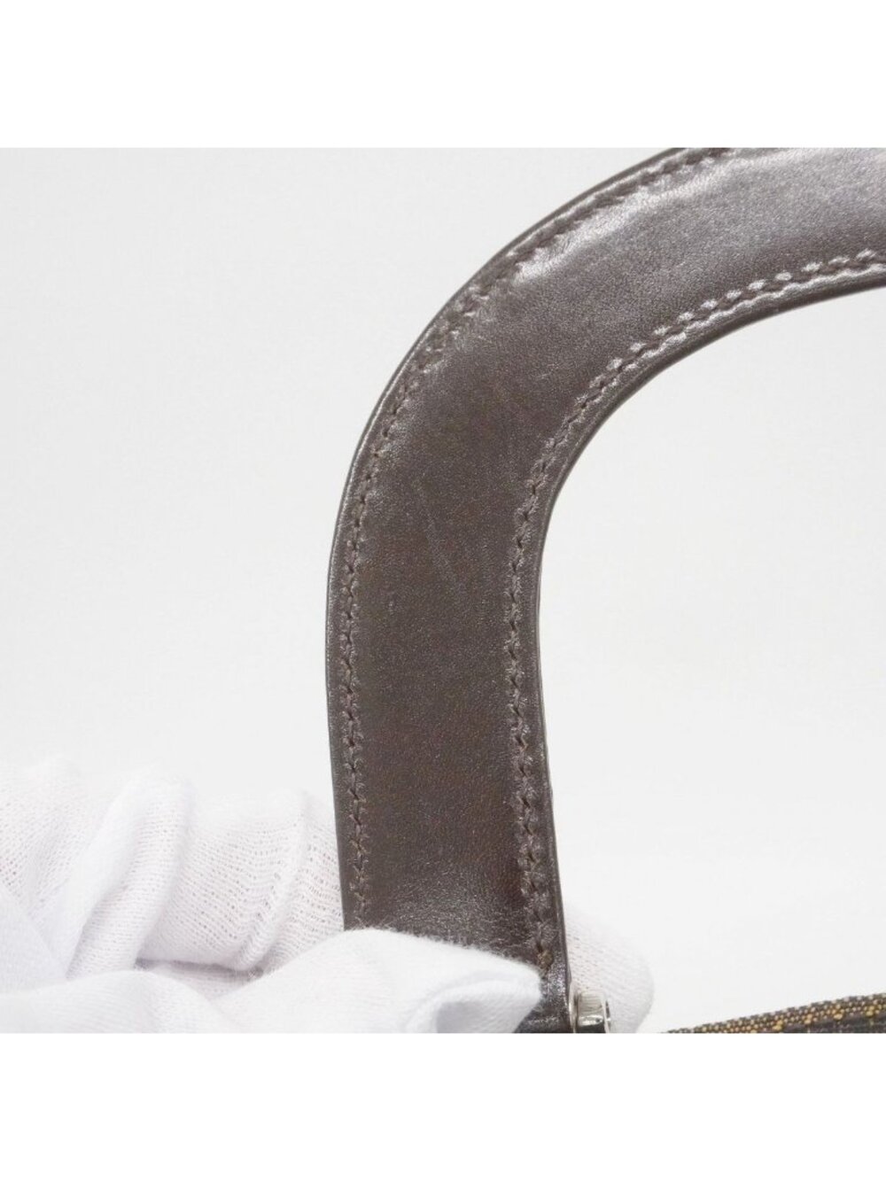 Fendi Tote Zucca Nylon Canvas Brown Silver - Picture 7 of 10